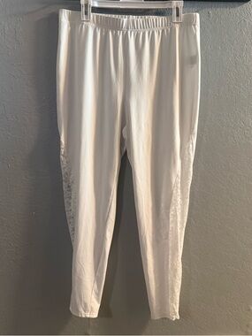 White 2XL Elastic Waist Leggings
